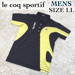 ルコックスポルティフ(le coq sportif)の【ルコックスポルティフ】ゴルフポロシャツ　メンズ　LL ブラック×イエロー(ウエア)