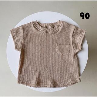 リブ　半袖Tシャツ 90 ベビー (Tシャツ/カットソー)