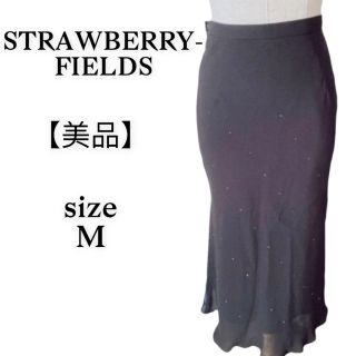 ストロベリーフィールズ(STRAWBERRY-FIELDS)の■美品■ストロベリーフィールズ  シルバーラメ フレアーロングスカート大人女子(ロングスカート)