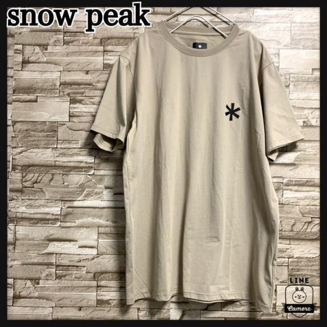 Snow Peak(スノーピーク)の大人気 snow peak スノーピークTシャツ ベージュ ロゴ プリント XL メンズのトップス(Tシャツ/カットソー(半袖/袖なし))の商品写真