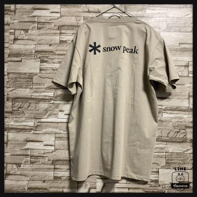 Snow Peak(スノーピーク)の大人気 snow peak スノーピークTシャツ ベージュ ロゴ プリント L メンズのトップス(Tシャツ/カットソー(半袖/袖なし))の商品写真