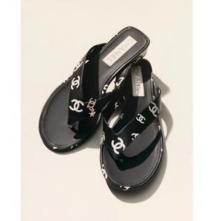 CHANEL シャネル ビーチサンダル サンダル ブラック 黒 35 新品 限定