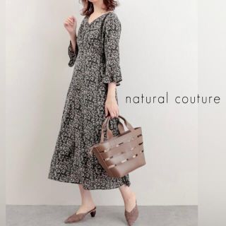 ナチュラルクチュール(natural couture)のnatural couture 胸くしゅすっきりAラインレディワンピース(ロングワンピース/マキシワンピース)