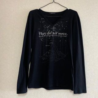 コムサイズム(COMME CA ISM)のコムサイザム　黒　Vネック　ロゴ ロンT M(Tシャツ/カットソー(七分/長袖))