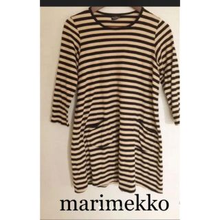 マリメッコ(marimekko)のマリメッコ　marimekko レディース　ベージュ×ブラック　ワンピース(ひざ丈ワンピース)