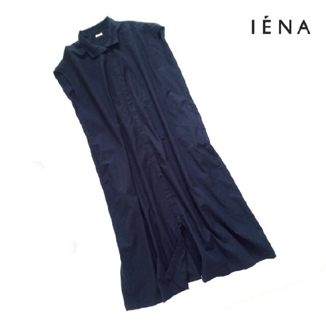 イエナ IENA■シャツ ワンピース ロング ネイビー