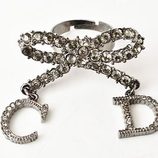 クリスチャンディオール(Christian Dior)のクリスチャン ディオール リング　ヴィンテージ アクセサリー　ガンメタリック(リング(指輪))