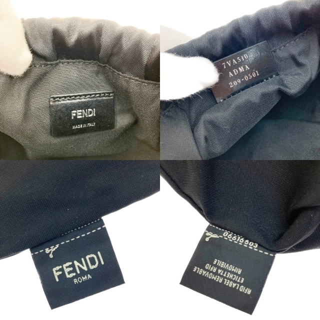 FENDI(フェンディ)の〇〇FENDI フェンディ フェンディパック スモールポーチ ナイロンバッグ 7VA510ADMAFOR2A ブラック x イエロー レディースのバッグ(その他)の商品写真