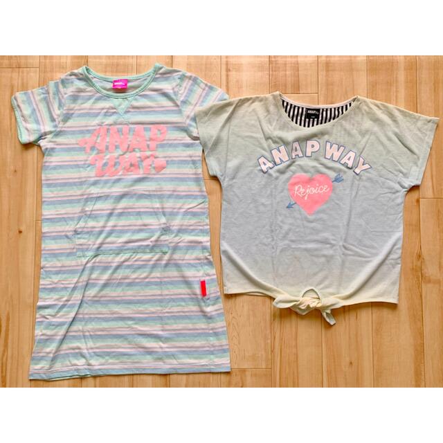 ANAP Kids(アナップキッズ)のANAP  ワンピース　Tシャツ　サイズ130 キッズ/ベビー/マタニティのキッズ服女の子用(90cm~)(ワンピース)の商品写真