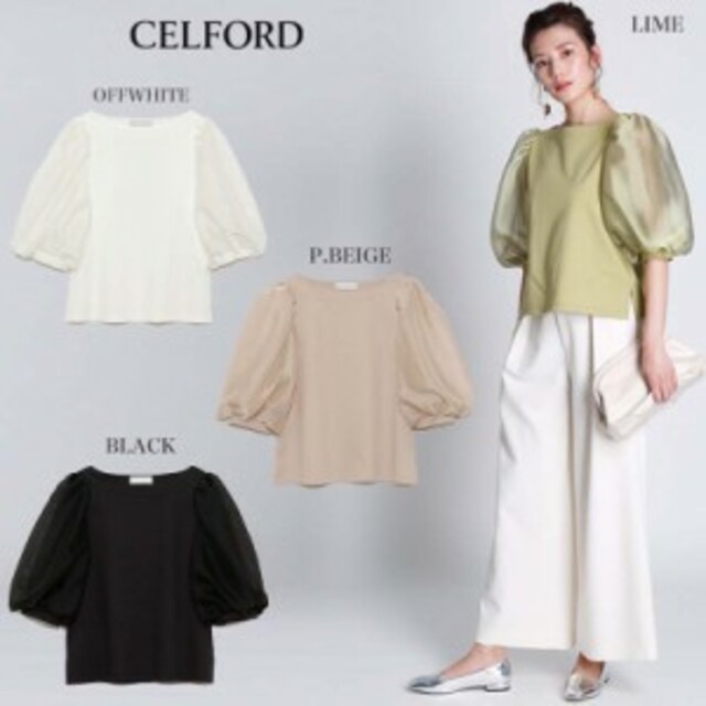 ★CELFORD シアースリーブカットソー