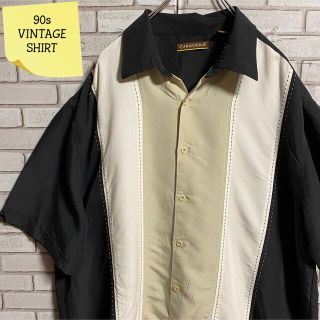 90s 古着 ヴィンテージ キューバシャツ 開襟シャツ XXL ビッグシルエット(シャツ)