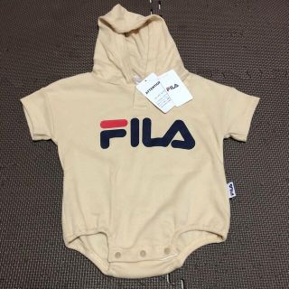 フィラ(FILA)の新品タグ付き FILA フィラ パーカーロンパース ベージュ 70サイズ(ロンパース)