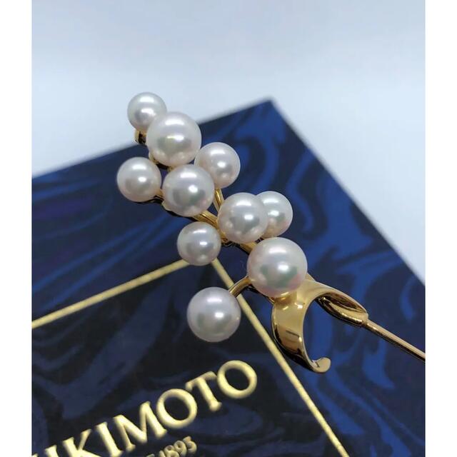 MIKIMOTO ミキモト パールブローチ K18 アコヤ本真珠 10球