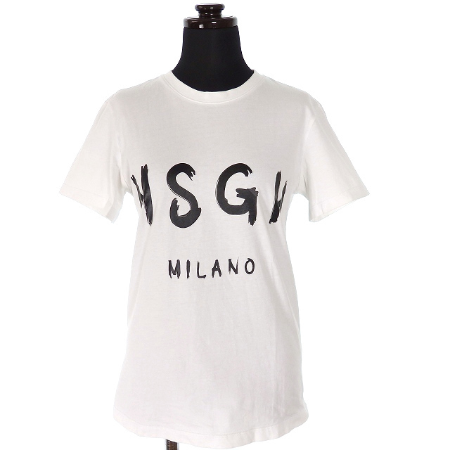 カーキ×インディゴ MSGM エムエスジイエム レディース Tシャツ