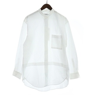 ユニクロ(UNIQLO)のユニクロ オーバーサイズシャツ スタンドカラー 長袖 M 白 ホワイト(シャツ)