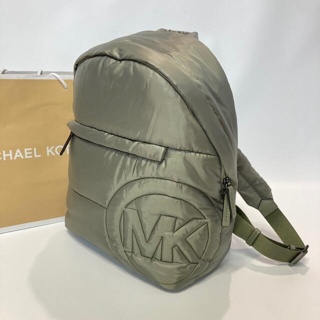 Michael Kors モスグリーン キルティング ナイロン バックパック約450g購入場所