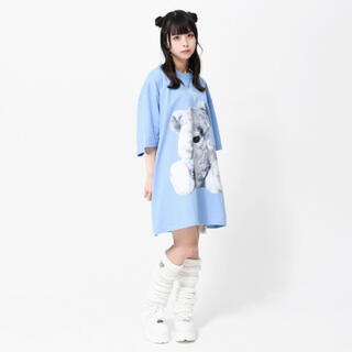 ミルクボーイ(MILKBOY)のTRAVAS TOKYO Furry bear クマ ビッグ Tシャツ ブルー(Tシャツ(半袖/袖なし))