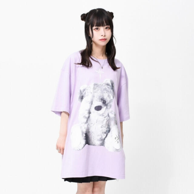 MILKBOY(ミルクボーイ)のTRAVAS TOKYO Furry bear クマ ビッグ Tシャツ パープル レディースのトップス(Tシャツ(半袖/袖なし))の商品写真