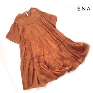 イエナ(IENA)のイエナ IENA■ワンピース チュニック ティアード フレア ブラウン(ひざ丈ワンピース)