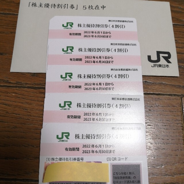 JR東日本株主優待割引券5枚