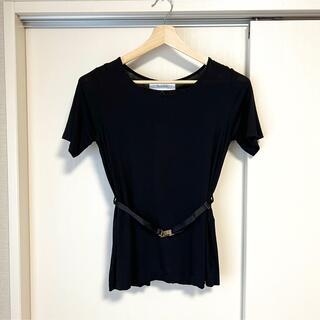 ルシェルブルー(LE CIEL BLEU)の新品未使用　LE CIEL BLEUの黒の半袖カットソー(Tシャツ(半袖/袖なし))