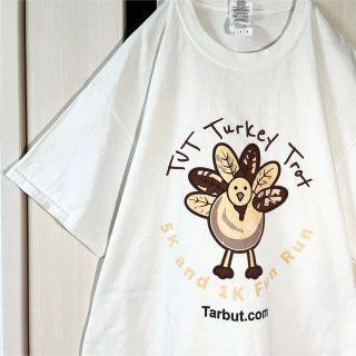 アートヴィンテージ(ART VINTAGE)の海外製 白 Tシャツ ロゴプリント オーバーサイズ トップス L(Tシャツ/カットソー(半袖/袖なし))