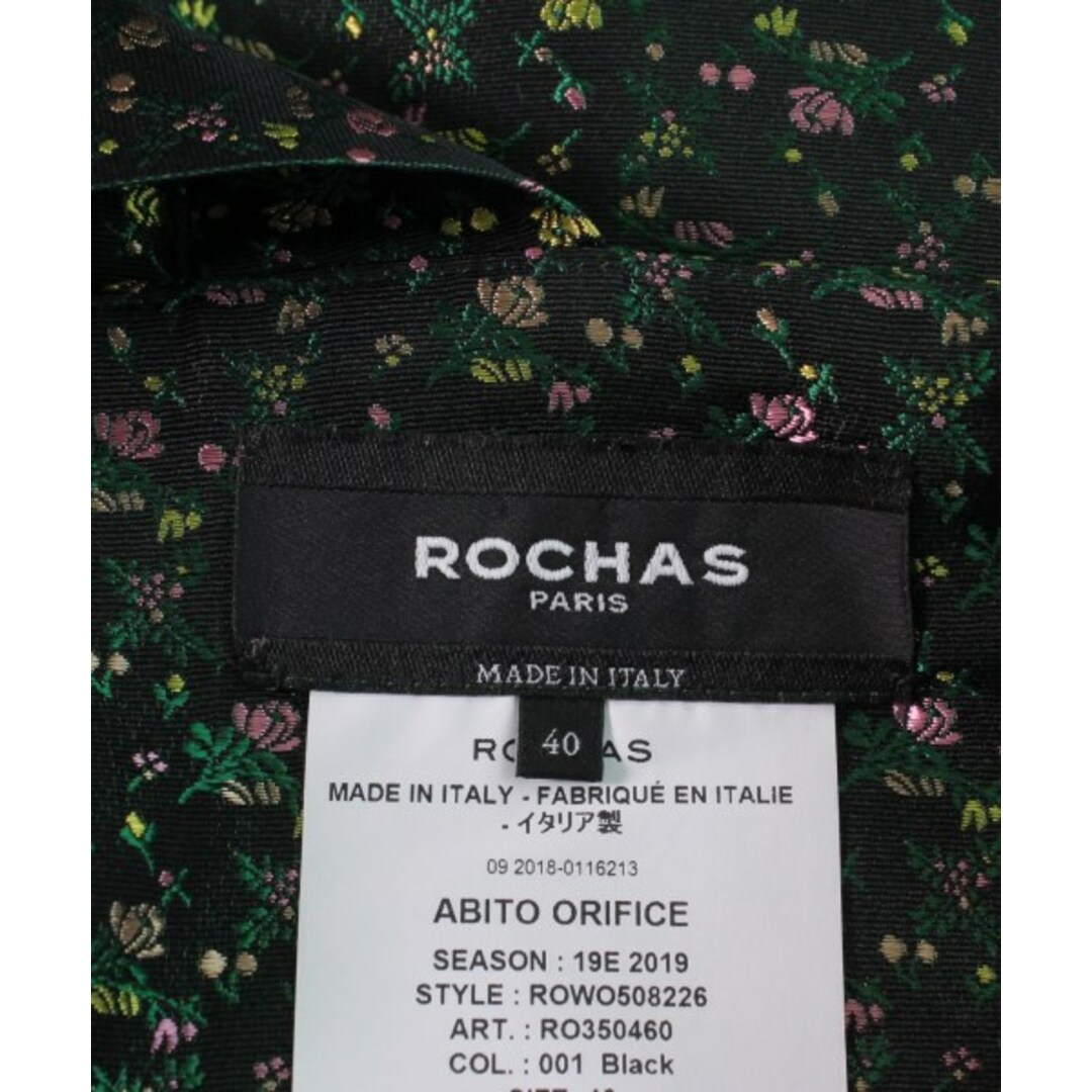 ROCHAS - ROCHAS ロシャス ワンピース 40(M位) 緑x黒x黄等(花柄