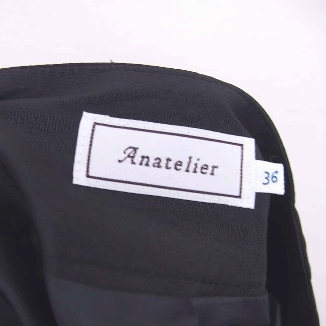 anatelier(アナトリエ)のアナトリエ 台形 スカート ひざ丈 薄手 シルク 36 黒 ブラック /TT45 レディースのスカート(ひざ丈スカート)の商品写真