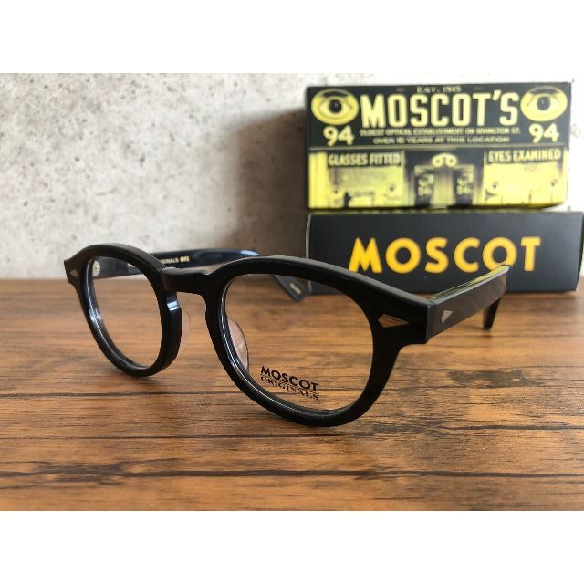 MOSCOT LEMTOSH 46 BLACK 度なしクリア・カラー付きの通販 by 