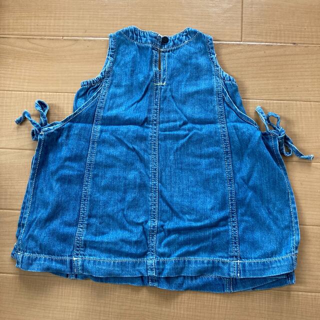 エフオーキッズ　デニムワンピース　90＊チュニック、女の子、ノースリーブ、夏服