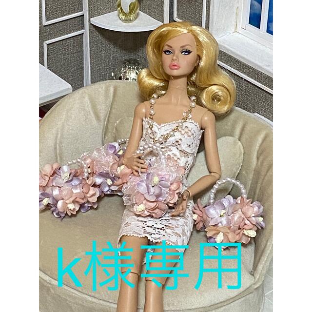 Barbie(バービー)のk様専用　フラワーバッグ　パールハンドル　 ハンドメイドのぬいぐるみ/人形(人形)の商品写真
