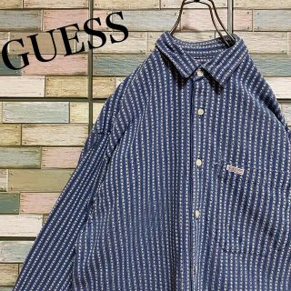 ゲス(GUESS)のゲス　長袖シャツ　ワンポイントロゴ　総柄　メイドインUSA(シャツ)