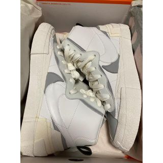 ナイキ(NIKE)のsacai × NIKE BLAZER MID WHITE  WOLF GREY(スニーカー)