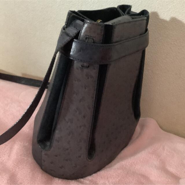 BRUNOMAGLI(ブルーノマリ)のブルーノマリ 巾着 ショルダーバッグ レザー ネイビー レディースのバッグ(ショルダーバッグ)の商品写真