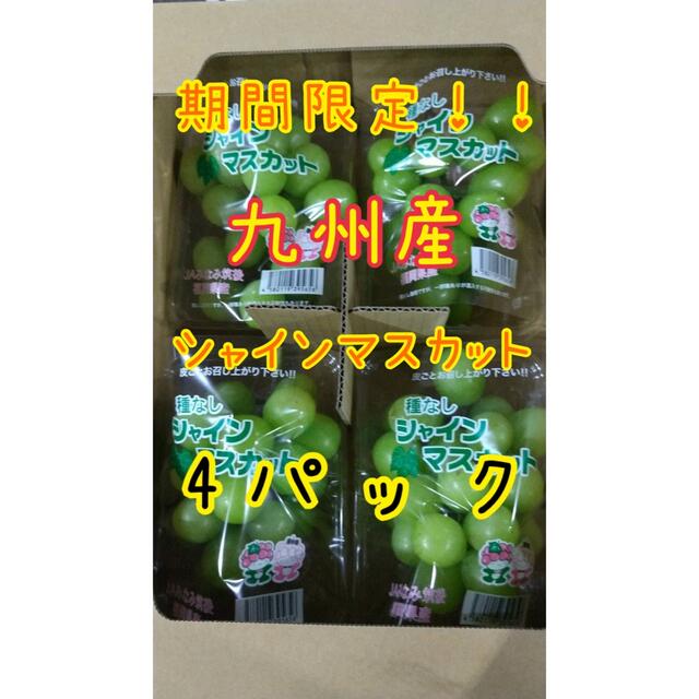 九州産シャインマスカット4パック 食品/飲料/酒の食品(フルーツ)の商品写真