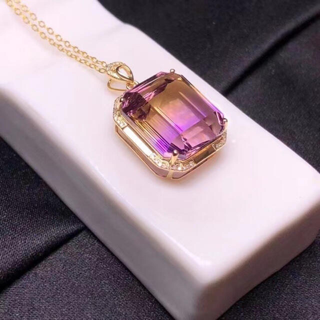 おトク】 ⭐︎【天然】アメトリン ペンダントトップ k18 ネックレス