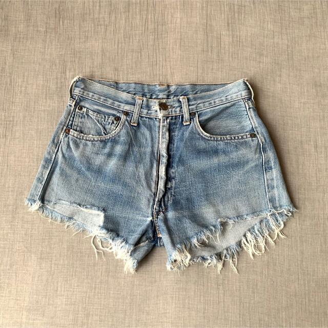 Levis 501 BIGE デニムショーツ カットオフ ショートパンツ