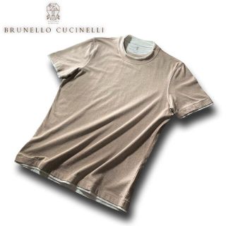 ブルネロクチネリ(BRUNELLO CUCINELLI)のG41★美品★極上ダブルレイヤード半袖シャツ ブルネロクチネリ ベージュ(Tシャツ/カットソー(半袖/袖なし))