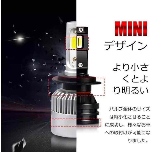 爆光 H7 LED ヘッドライト 6500K ハイエンドモデル b