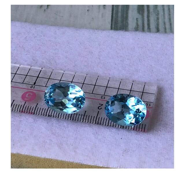 大粒 天然石 ブルートパーズルース 2個set 合計 23.90ct 沸騰ブラドン