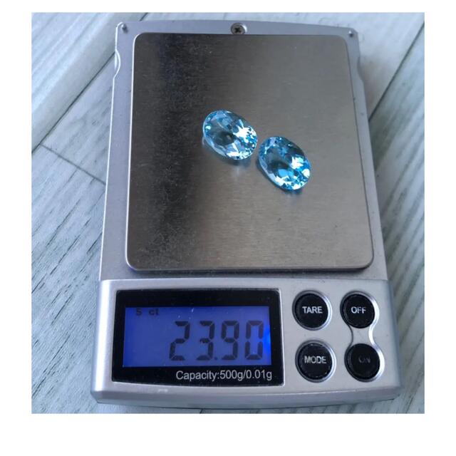 大粒 天然石 ブルートパーズルース 2個set 合計 23.90ct 沸騰ブラドン