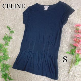 セリーヌ(celine)のCELINE セリーヌ ニット トップス シルク コットン ネイビー サイズS(ニット/セーター)