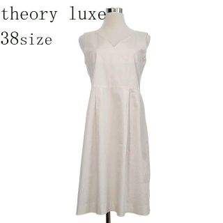 セオリーリュクス(Theory luxe)のtheory luxe ノースリーブワンピース 白 38 c97(ひざ丈ワンピース)