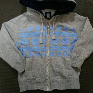 ステューシー(STUSSY)のSTUSSY KIDS 雪柄パーカー水色グレー灰色S/3T裏起毛90㎝キッズ(ジャケット/上着)