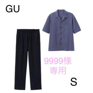 ジーユー(GU)の専用⭐︎限定価格⭐︎GU オープンカラーコットンパジャマ　63 BLUE(パジャマ)