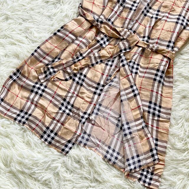 BURBERRY(バーバリー)の【希少 シルク100% 美品】バーバリーズ 半袖ガウン 羽織り S ヴィンテージ レディースのルームウェア/パジャマ(パジャマ)の商品写真