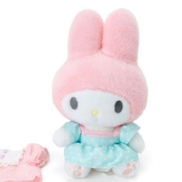 マイメロディ(マイメロディ)のマイメロディ♡My Melody♡きせかえドール♡ぬいぐるみ＆お洋服セット♡美品 エンタメ/ホビーのおもちゃ/ぬいぐるみ(ぬいぐるみ)の商品写真