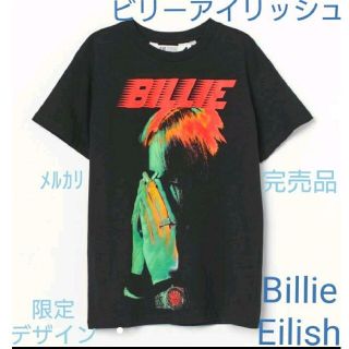 エイチアンドエム(H&M)のBillie Eilish 完売品 Tシャツ レアグッズ 黒 赤 ネオン 170(ミュージシャン)