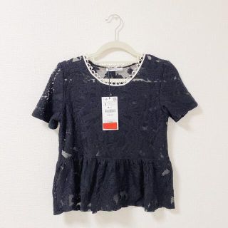 ザラ(ZARA)のZARA レース生地  半袖 トップス(カットソー(半袖/袖なし))