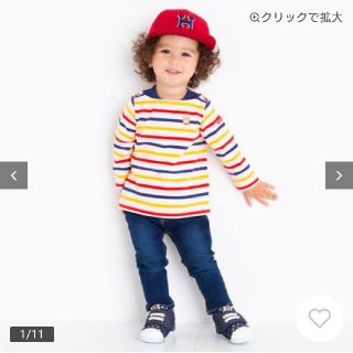 ミキハウス(mikihouse)のミキハウス ホットビスケッツ 天竺ボーダー  カットソー(Tシャツ/カットソー)